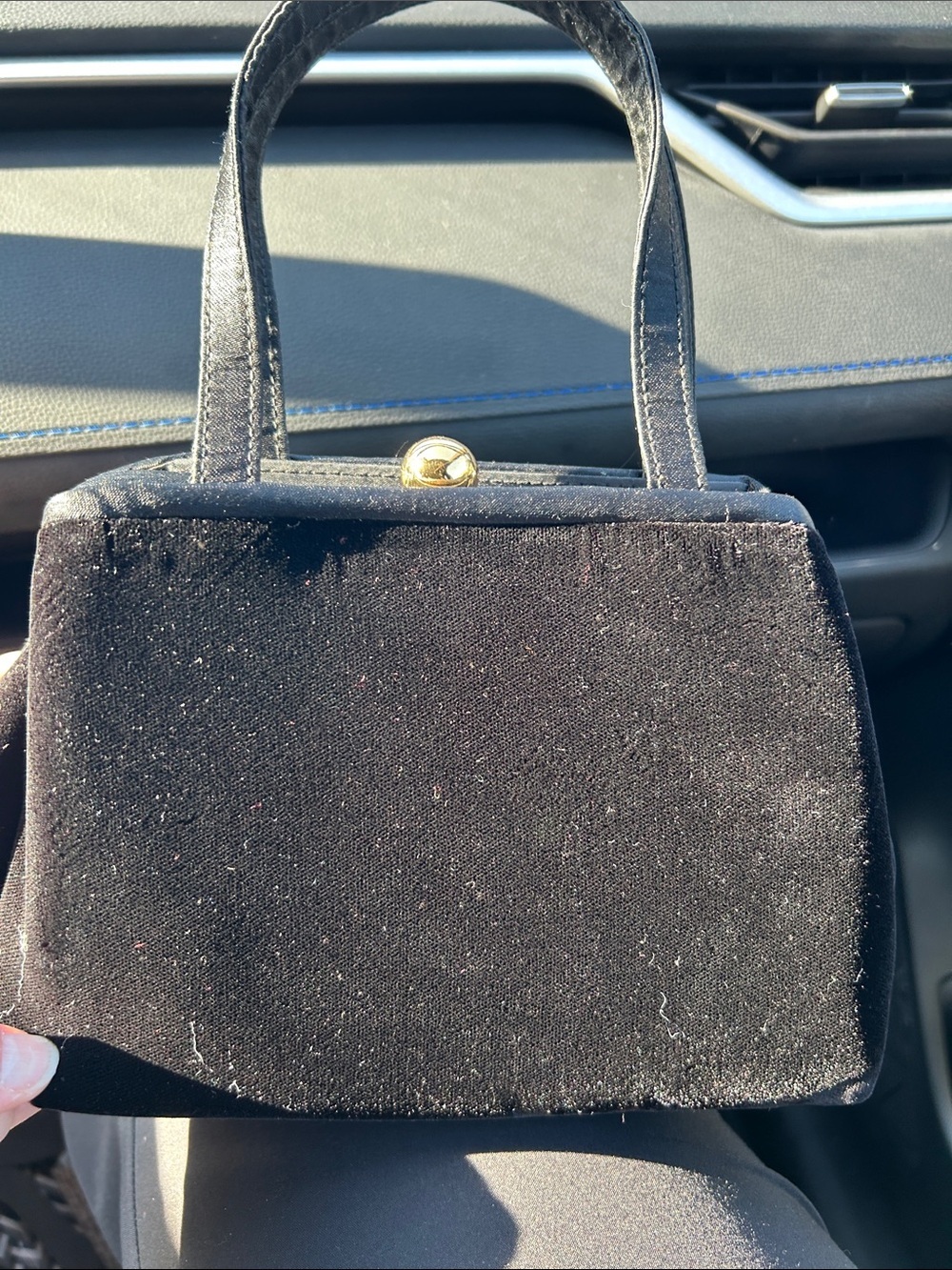 Black velvet dress purse